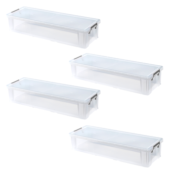 Whitefurze Allstore Clear Storage Box 27L 4 Pack Bundle