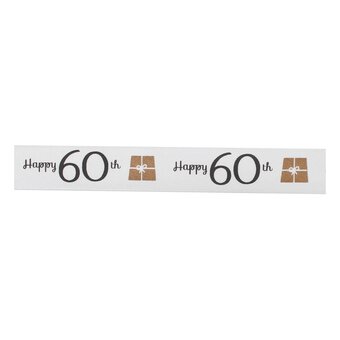 Happy 60th Satin Ribbon 16mm x 4m