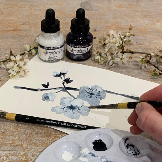Daler-Rowney System3 Mars Black Acrylic Ink 29.5ml image number 4