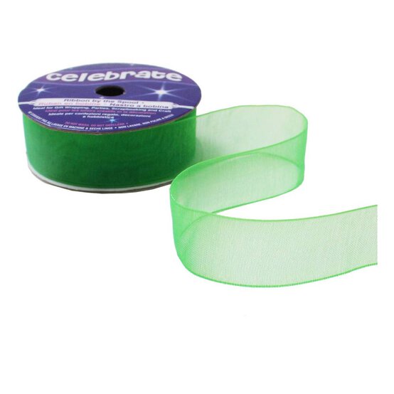 Australian Green Organdie Ribbon 20mm x 5m image number 2