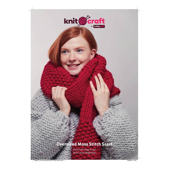 Knitcraft Oversized Moss Stitch Scarf Digital Pattern 0115 image number 3