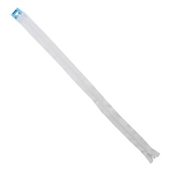 YKK White Nylon Open End Zip 56cm