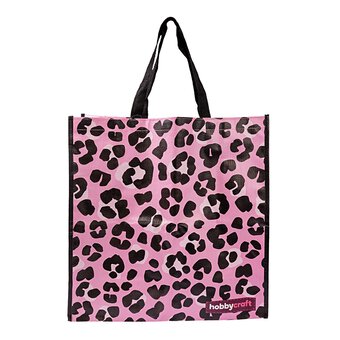 Pink Leopard Woven Bag for Life