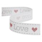 Grey Love Satin Ribbon 16mm x 4m image number 1