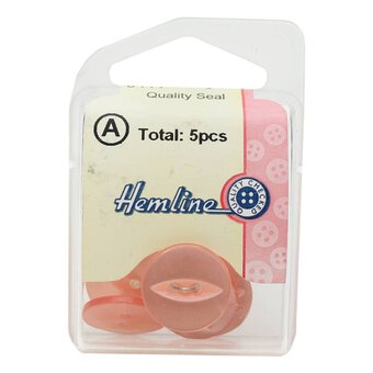 Hemline Pink Basic Fish Eye Button 5 Pack