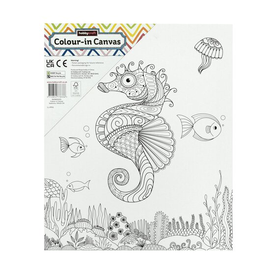 Seahorse Colour-in Canvas image number 4