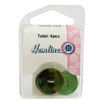 Hemline Light Green Shell Mother of Pearl Button 4 Pack