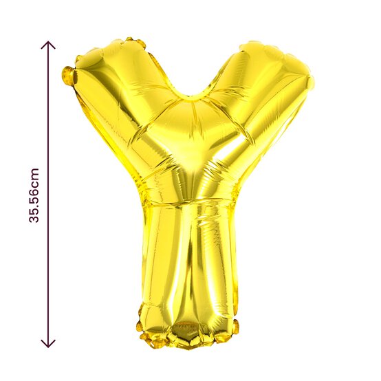 Gold Foil Letter Y Balloon image number 2