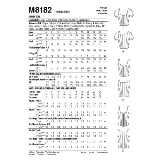McCall&rsquo;s Monica Top Sewing Pattern M8182 (6-14) image number 2