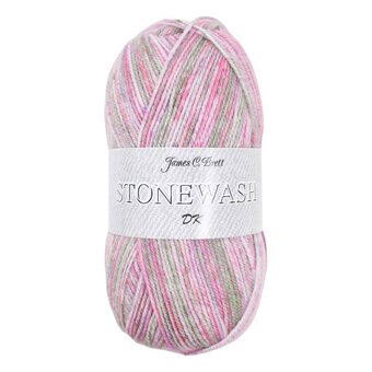 James C Brett Pink and Grey Stonewash DK Yarn 100g
