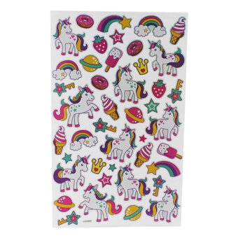 Large Unicorn and Ice Cream Laser Stickers Set