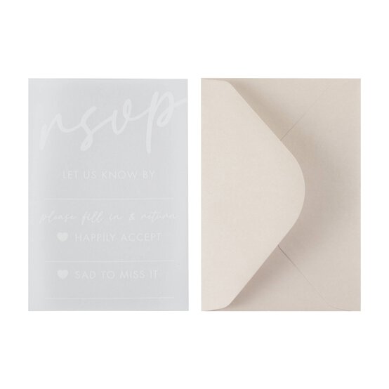 White Vellum RSVP Cards 20 Pack image number 1
