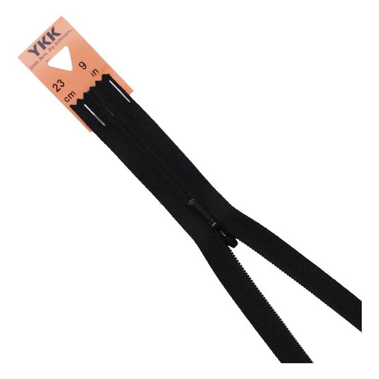 YKK Black Concealed Zip 23cm image number 1