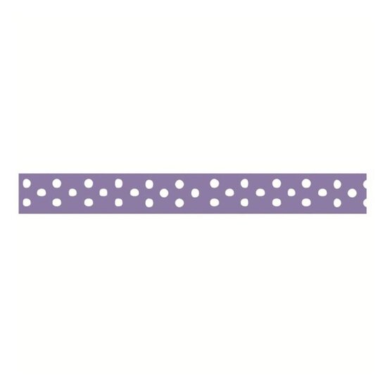Lavender Polka Dot Grosgrain Ribbon 9mm x 5m image number 1