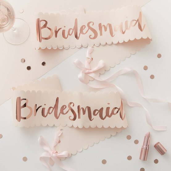 Rose Gold Bridesmaid Sashes 2 Pack image number 2