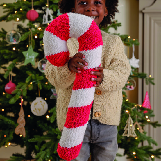 How to Make a Punch Needle Candy Cane Cushion image number 1