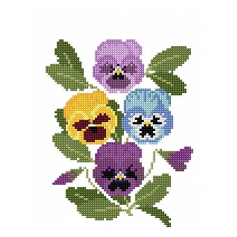 FREE PATTERN DMC Decorative Pansies Cross Stitch 0155