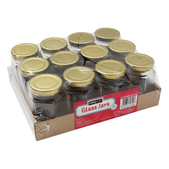 Clear Hexagonal Glass Jars 110ml 12 Pack image number 3
