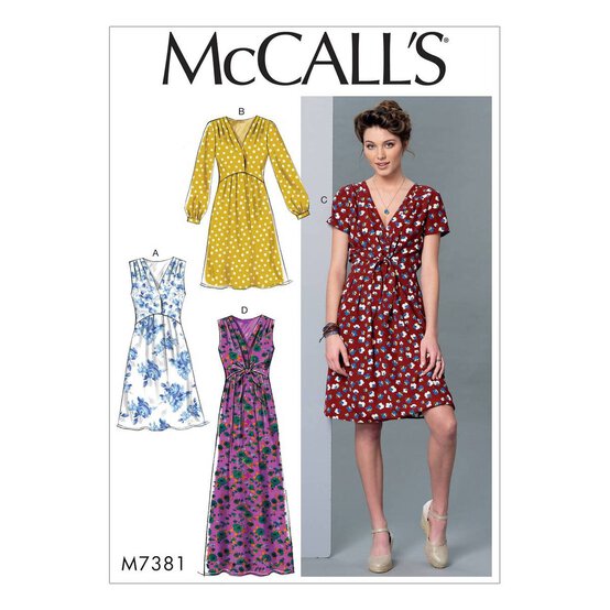 McCall&rsquo;s Women&rsquo;s Dress Sewing Pattern M7381 (XS-M) image number 1