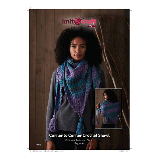 Knitcraft Corner to Corner Crochet Shawl Digital Pattern 0241 image number 1