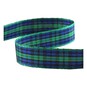 Blue Tartan Ribbon 12mm x 5m image number 1