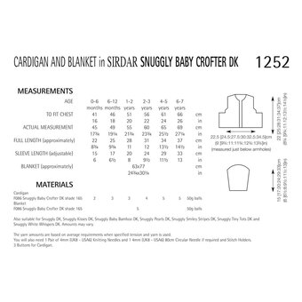 Sirdar Snuggly Baby Crofter DK Cardigan and Blanket Pattern 1252