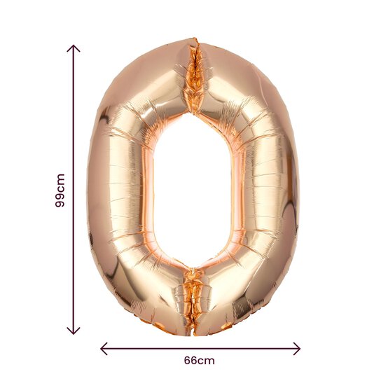 Extra Large Rose Gold Foil Number 0 Balloon image number 2