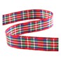 Red Tartan Ribbon 12mm x 5m image number 1