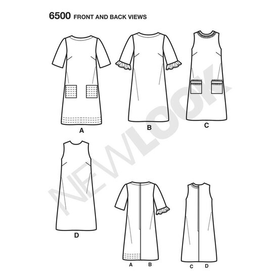New Look Women's Dress Sewing Pattern 6500 image number 2