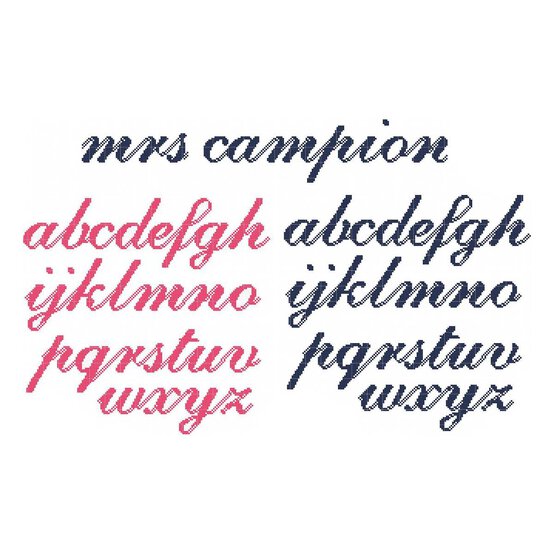 FREE PATTERN DMC Script Cross Stitch 0115