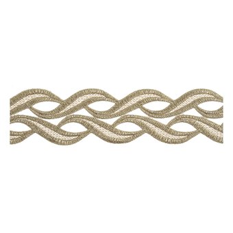 Gold 60mm Metallic Leaf Border Lace Trim by the Metre