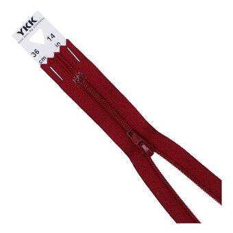 YKK Burgundy Dress and Skirt Zip 36cm