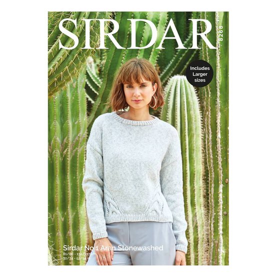 Sirdar No.1 Aran Stonewashed Jumper Digital Pattern 8268 image number 1