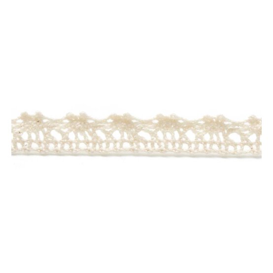 Cream Cotton Lace Ribbon 10mm x 5m image number 2