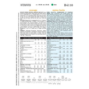 Butterick Baby Dress Sewing Pattern B4110