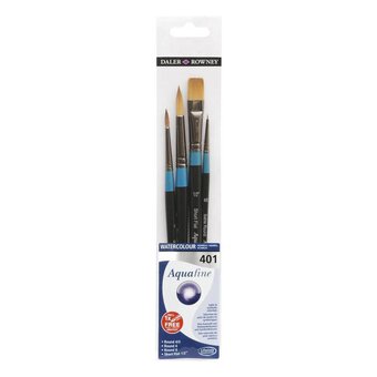 Aquafine Short Handled Watercolour Brushes Set 401 4 Pack