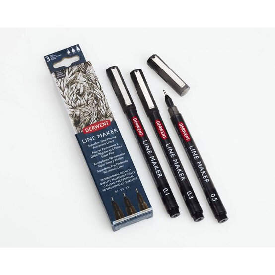 Derwent Black Graphik Markers 3 Pack image number 3