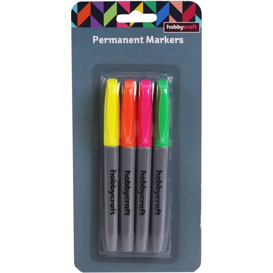 Fluorescent Permanent Markers 4 Pack image number 3