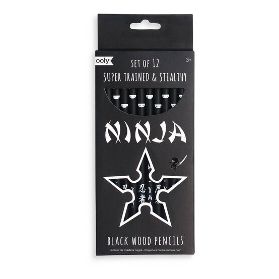 Ninja Black Wood Pencils 12 Pack image number 1