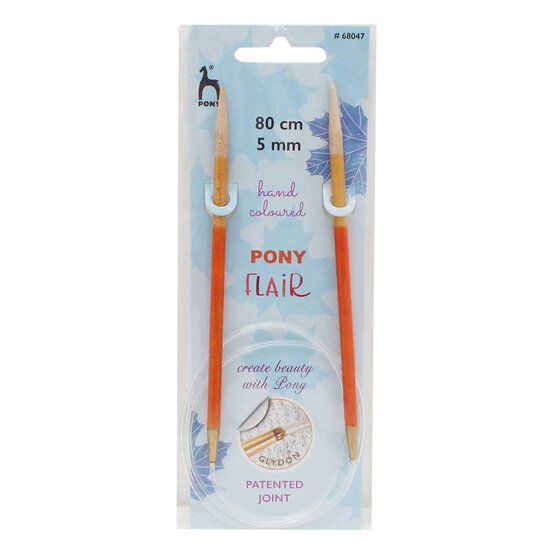 Pony Flair Circular Knitting Needles 80cm 5mm image number 2