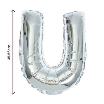 Silver Foil Letter U Balloon