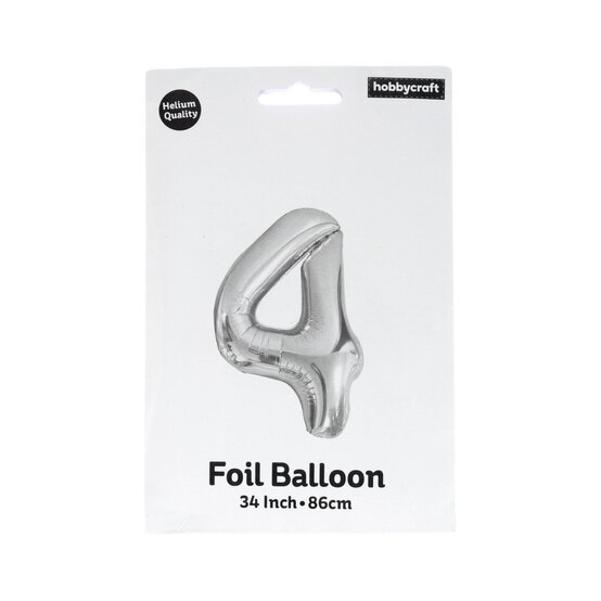Extra Large Silver Foil Number 4 Balloon image number 5