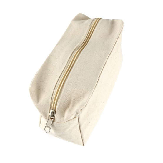 Natural Cotton Zip Pouch 21cm x 8cm x 11cm image number 1
