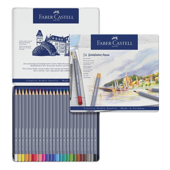 Faber-Castell Goldfaber Aqua Watercolour Pencils 24 Pack image number 1