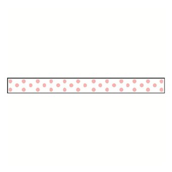 Pink and White Polka Dot Grosgrain Ribbon 9mm x 5m