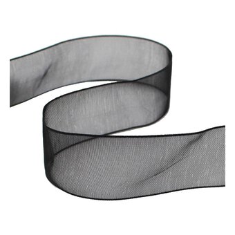 Black Organdie Ribbon 20mm x 5m