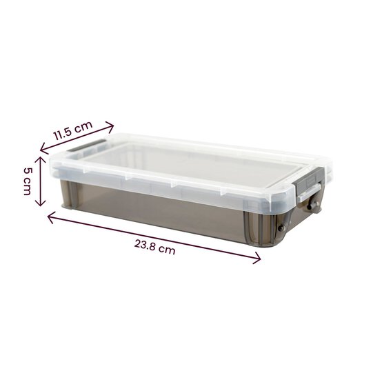 Whitefurze Allstore 0.75 Litre Transparent Grey Storage Box  image number 4