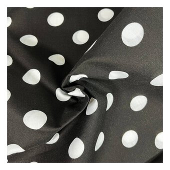 Black and White Spot Polycotton Fabric by the Metre