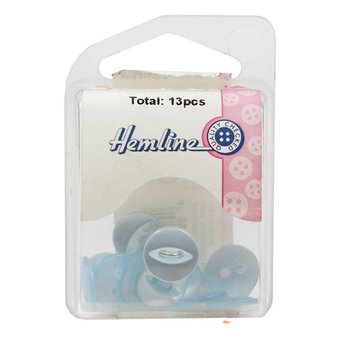 Hemline  Baby Blue Basic Fish Eye Button 13 Pack