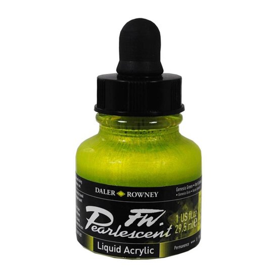 Daler-Rowney Genesis Green FW Pearlescent Liquid Acrylic 29.5ml image number 1